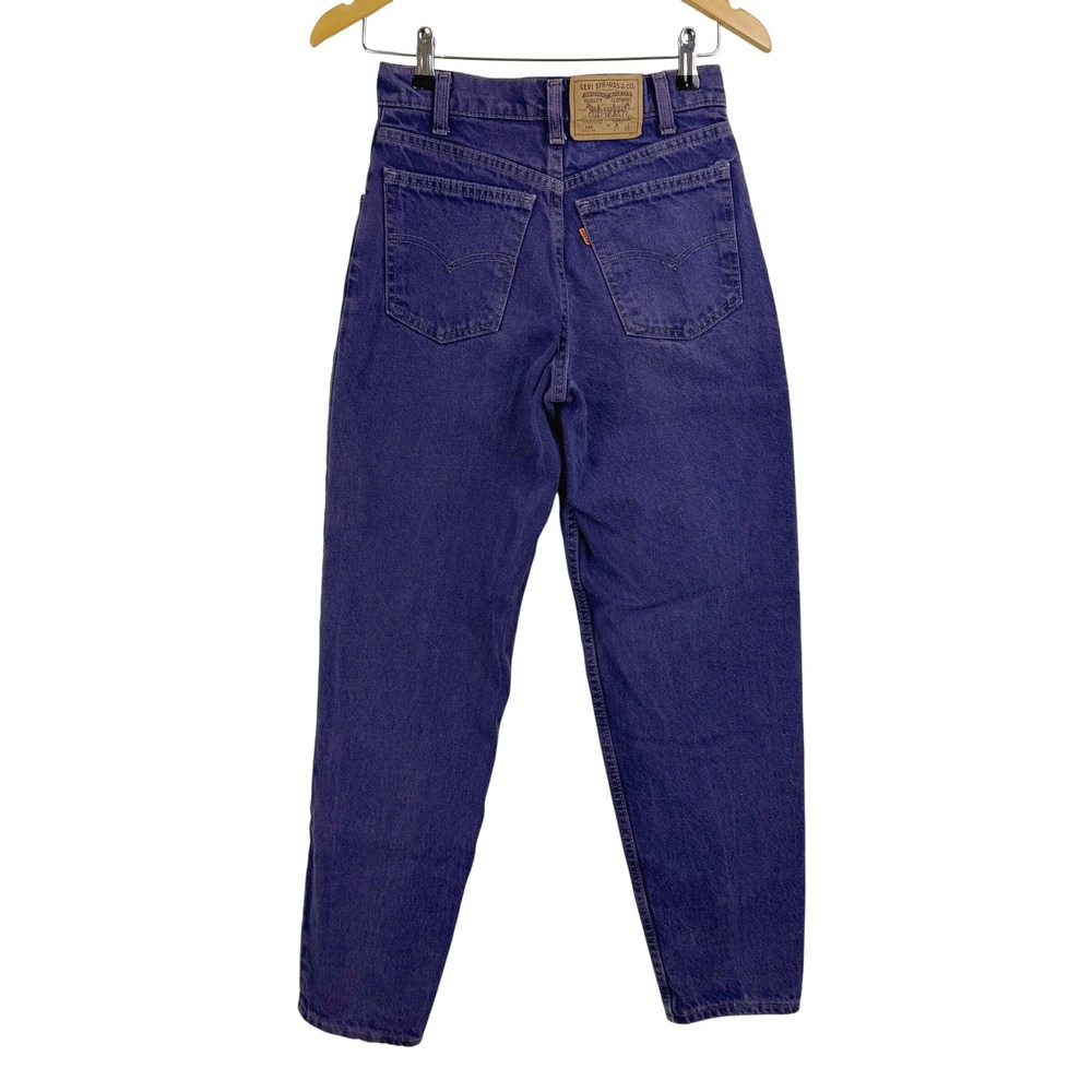 VTG LEVI'S 560 Student Jeans Purple ORANGE TAB WOMEN 27x30 100% COTTON USA 90s‎
